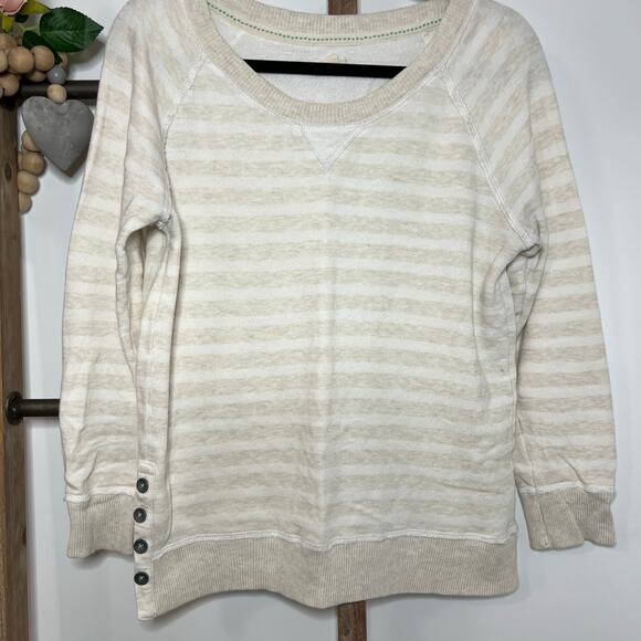 Aerie Long Sleeve Boat Neck Striped Sweatshirt Size Large - Picture 3 of 8